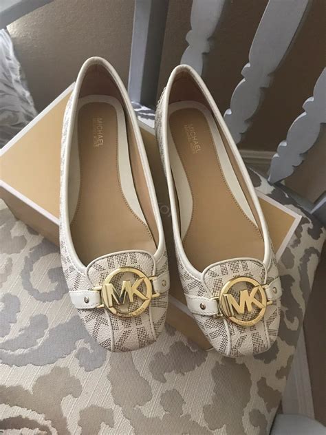 white and gold michael kors flats|michael kors black flats women.